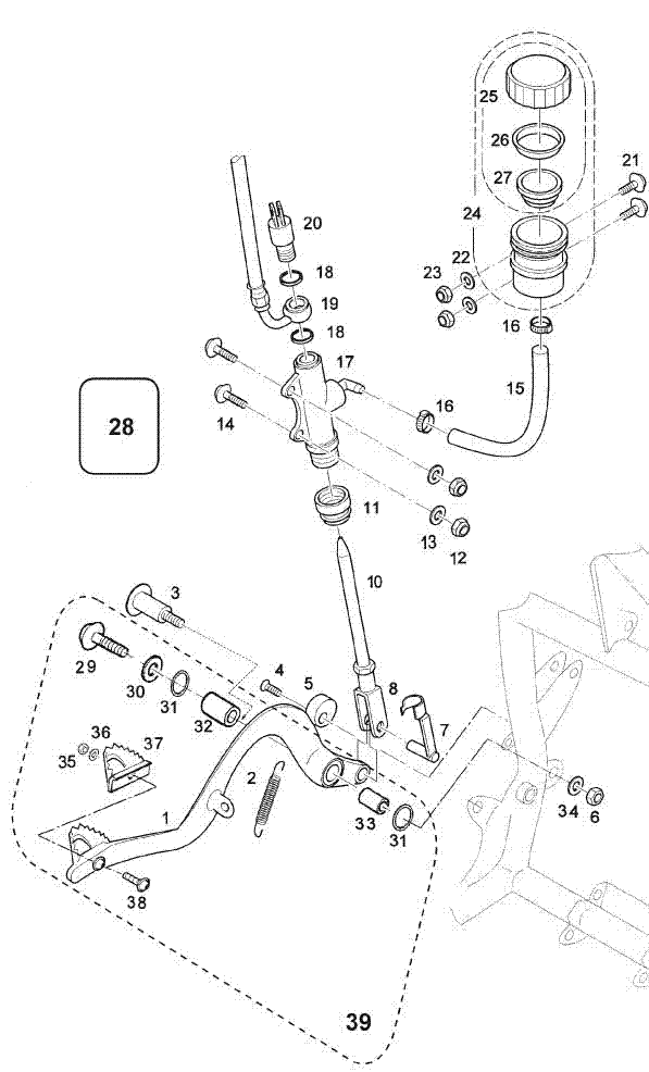 Bremslichtschalter hinten OHNE Kabel